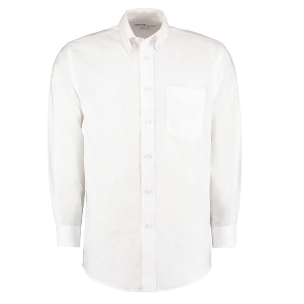 Kustom Kit Mens Oxford Classic Long-Sleeved Shirt / White